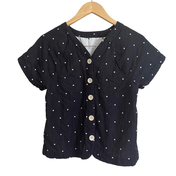 Madewell Lightspun Renwood Button-Back Top in Square Spot - Picture 4 of 5